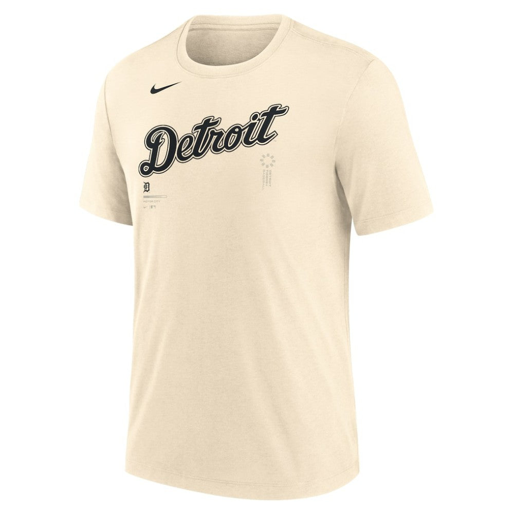 Natural Detroit Tigers Nike Wordmark Tri-Blend T-Shirt