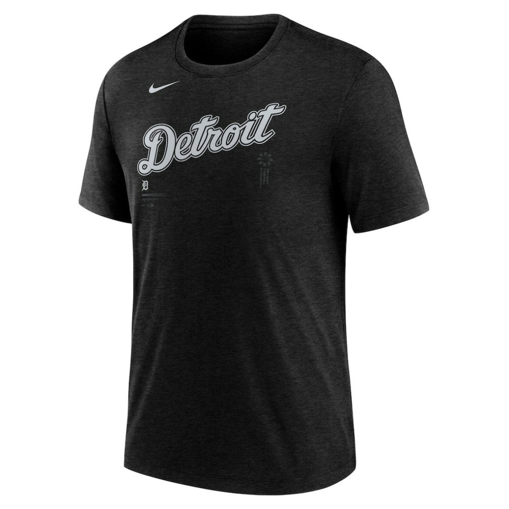 Heather Black Detroit Tigers Nike Wordmark Tri-Blend T-Shirt