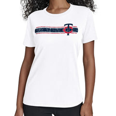 White Minnesota Twins Starter Women's Team Stripe T-Shirt