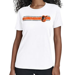 White Baltimore Orioles Starter Women's Team Stripe T-Shirt