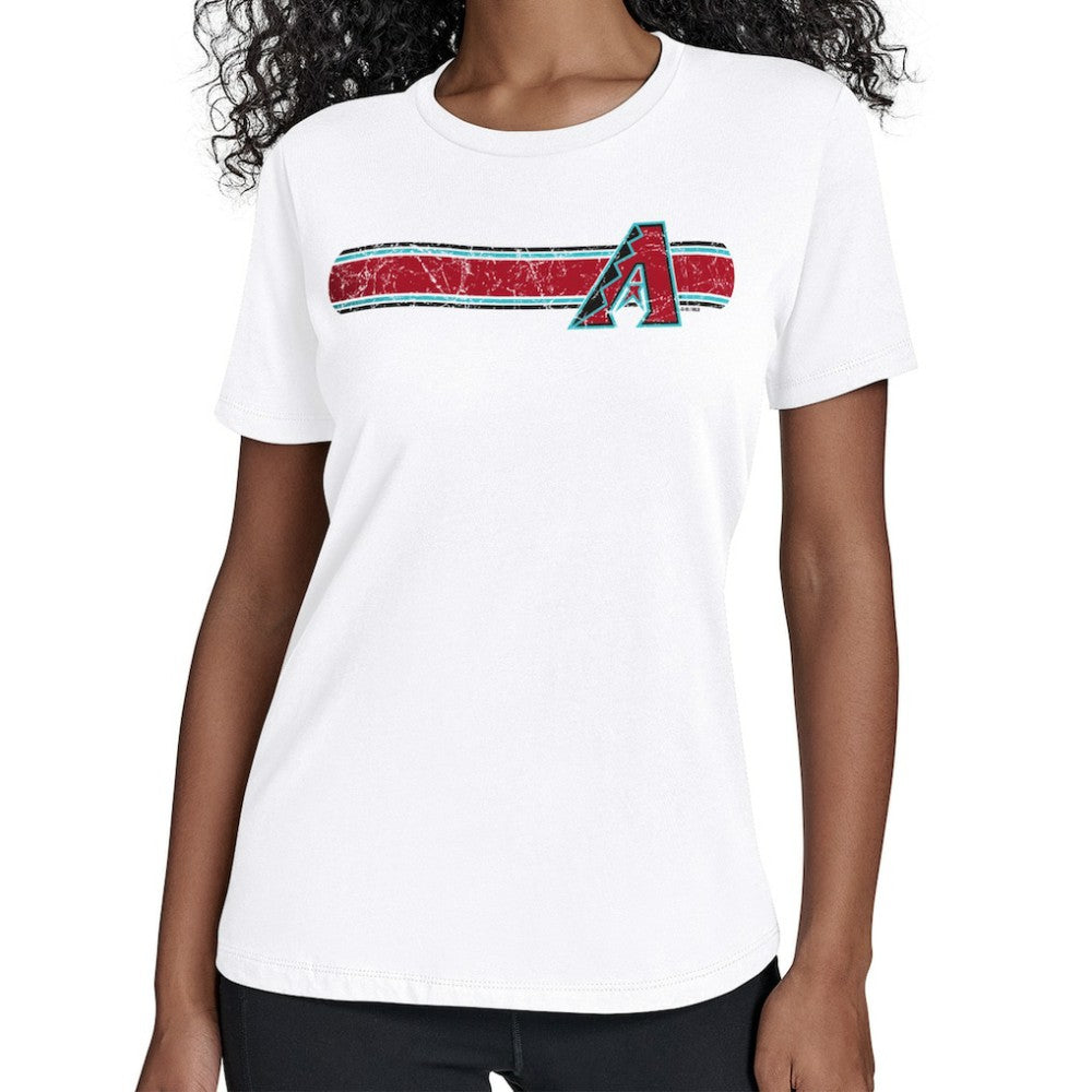 White Arizona Diamondbacks Starter Women's Team Stripe T-Shirt