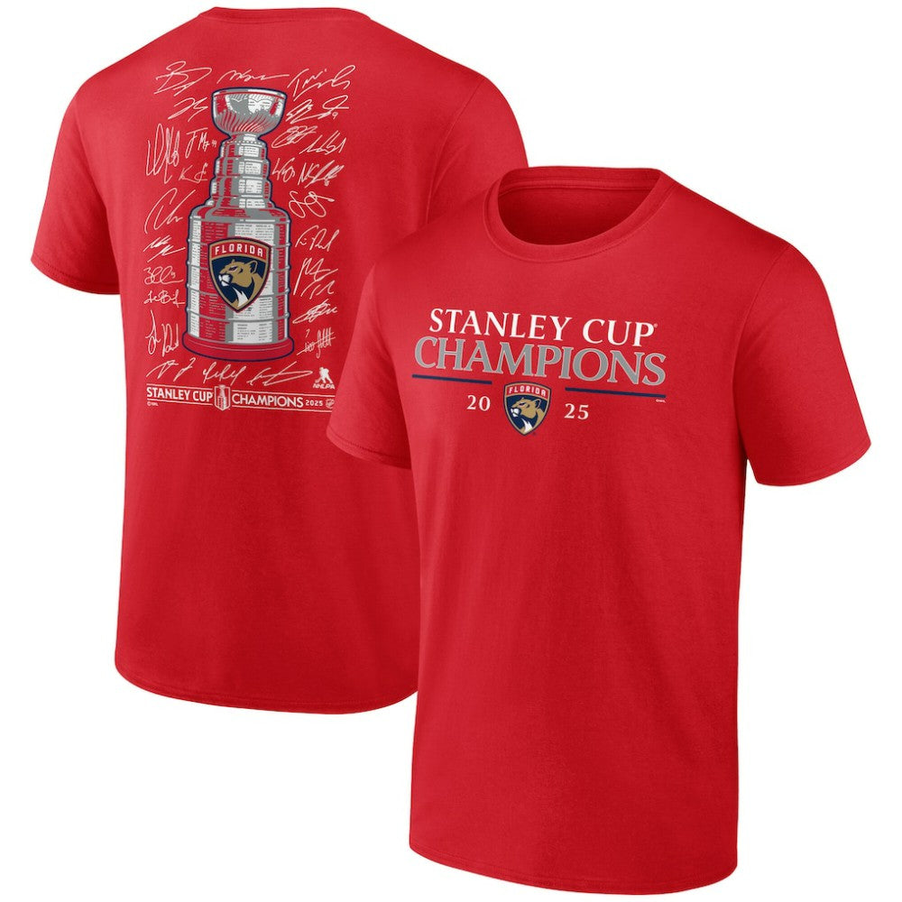 NHL Florida Panthers Fanatics 2025 Stanley Cup Champions Signature Roster T-Shirt
