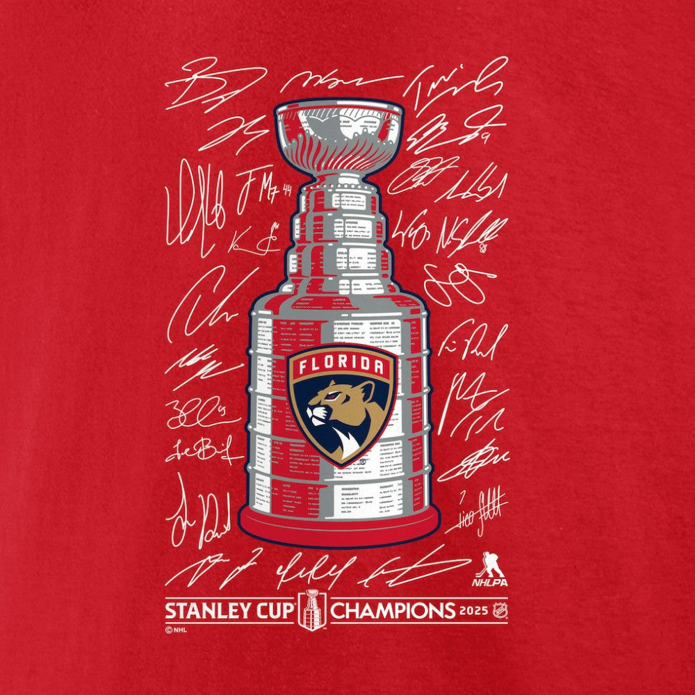 NHL Florida Panthers Fanatics 2025 Stanley Cup Champions Signature Roster T-Shirt