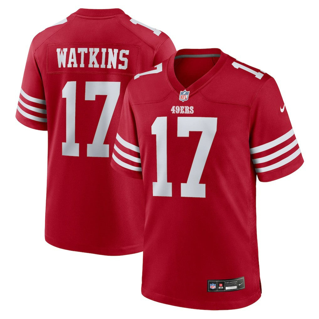 Jordan Watkins  Team Game Jersey - San Francisco 49ers Jerseys