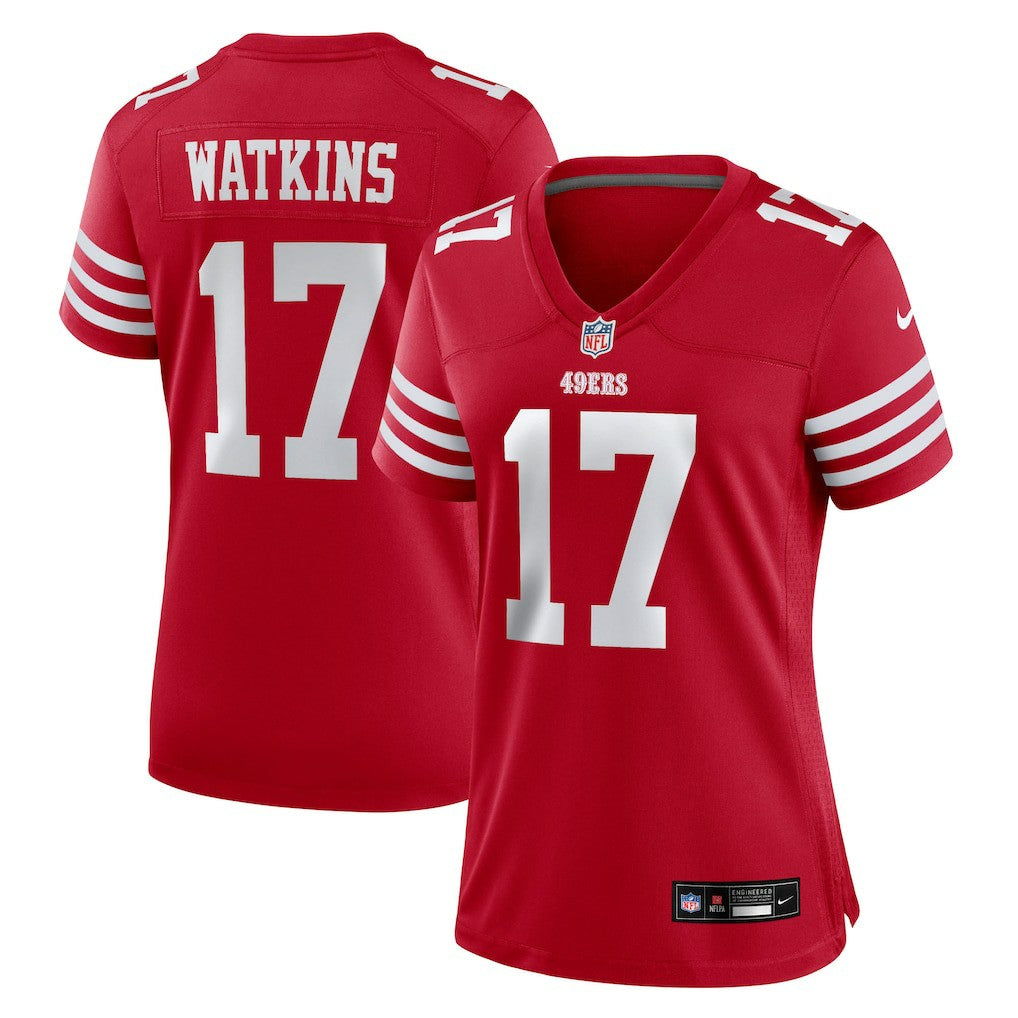 Jordan Watkins  Women's Team Game Jersey - San Francisco 49ers Jerseys