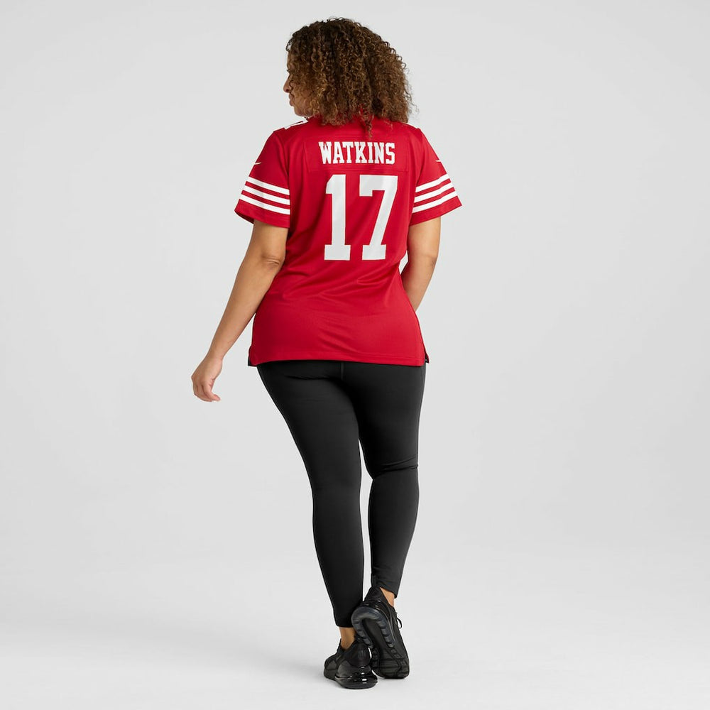 Jordan Watkins  Women's Team Game Jersey - San Francisco 49ers Jerseys