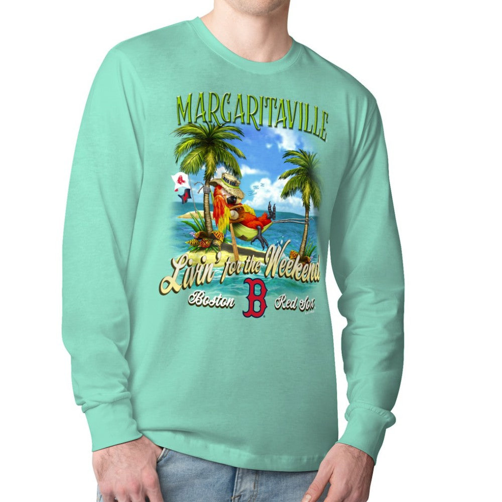 Mint Boston Red Sox Margaritaville Livin' for the Weekend Long Sleeve T-Shirt