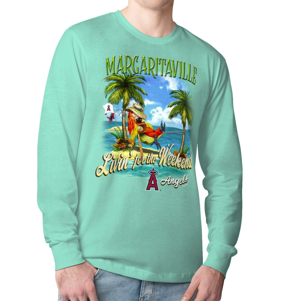 Mint Los Angeles Angels Margaritaville Livin' for the Weekend Long Sleeve T-Shirt