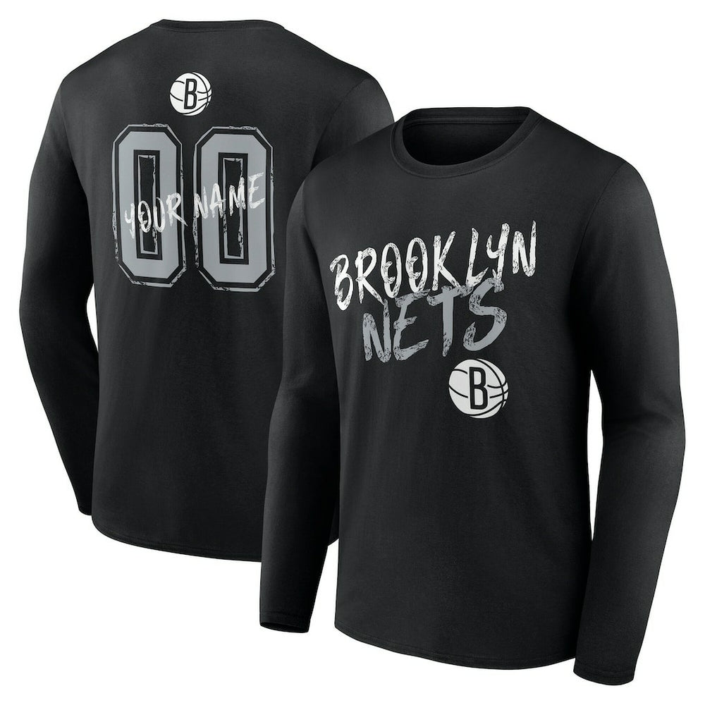 Brooklyn Nets Hustle Custom Long Sleeve T-Shirt