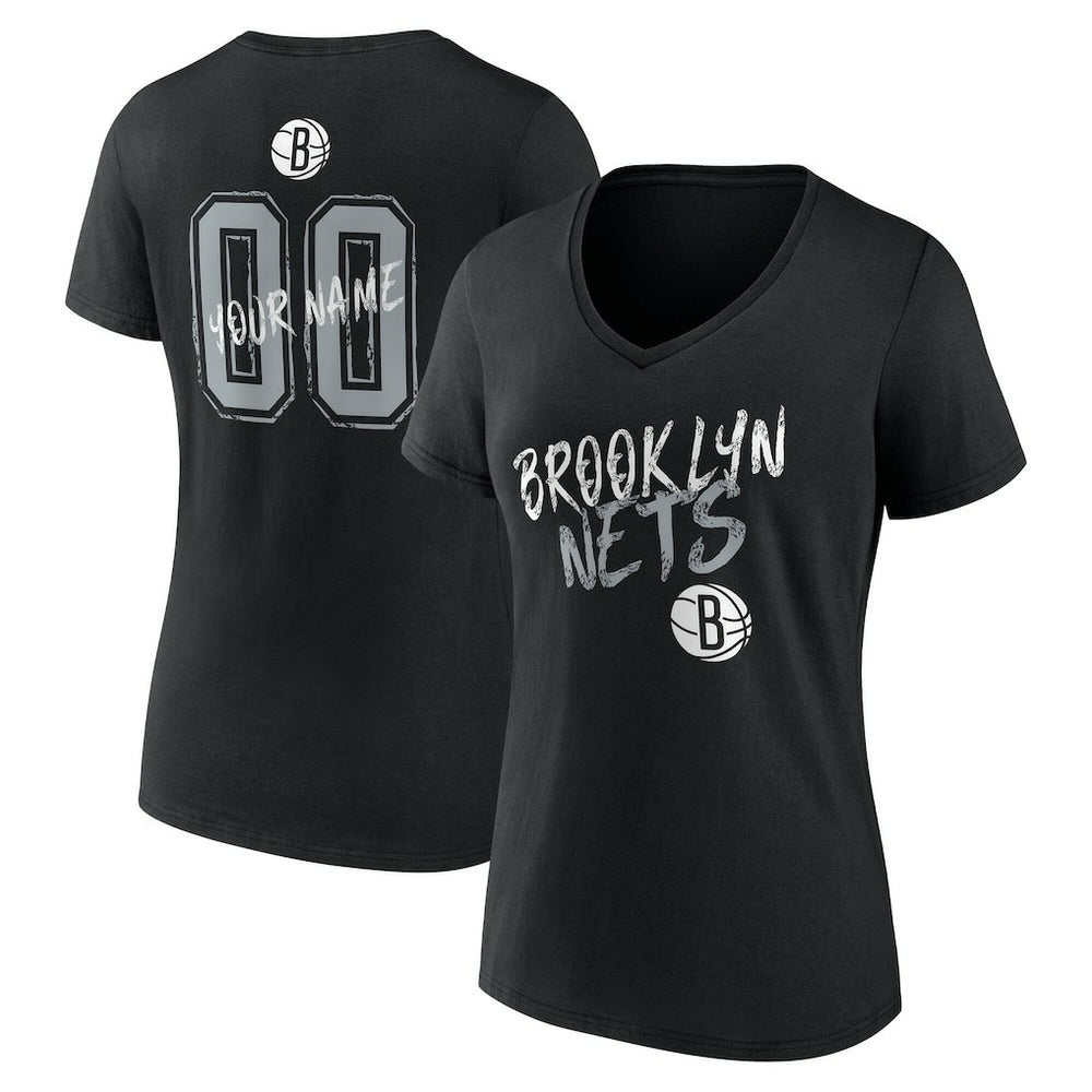 Brooklyn Nets Women's Hustle Custom V-Neck T-Shirt