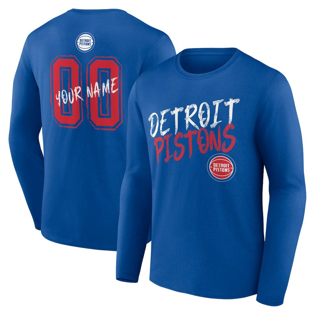 Detroit Pistons Hustle Custom Long Sleeve T-Shirt sale