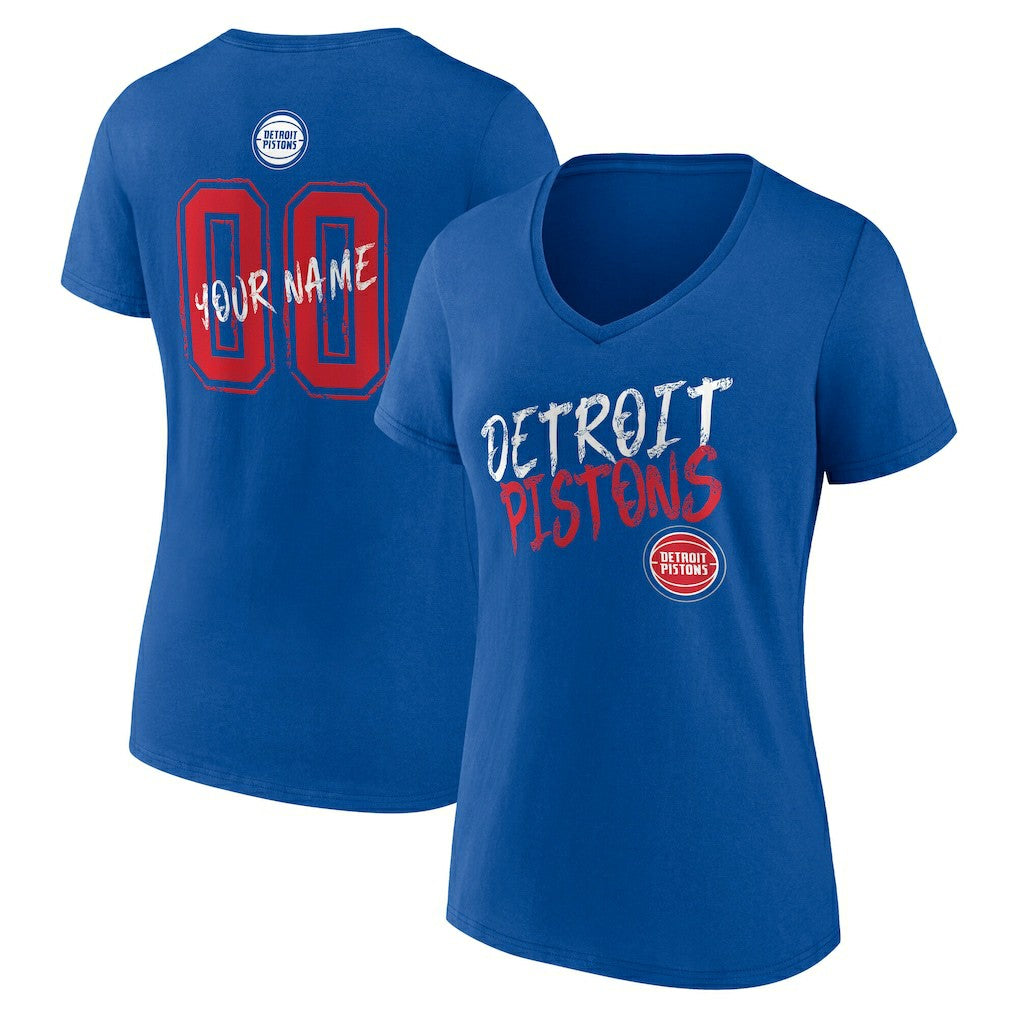 Detroit Pistons Women's Hustle Custom V-Neck T-Shirt sale