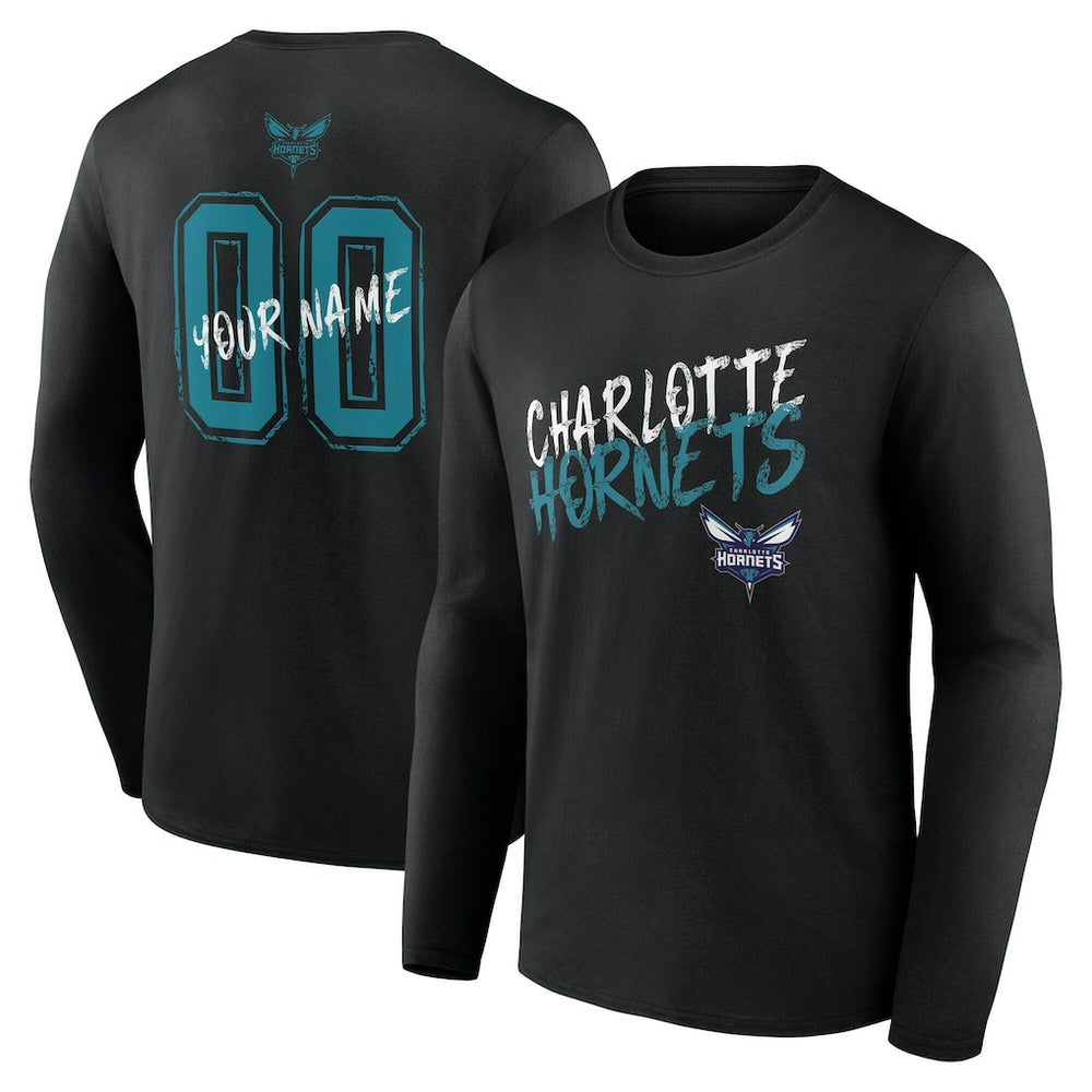 Charlotte Hornets Hustle Custom Long Sleeve T-Shirt
