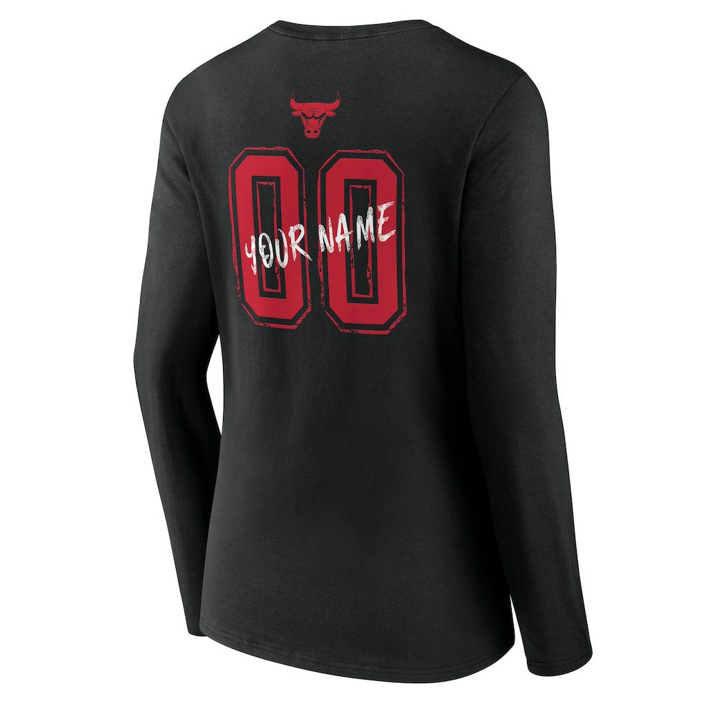 Chicago Bulls Women's Hustle Custom Long Sleeve V-Neck T-Shirt sale