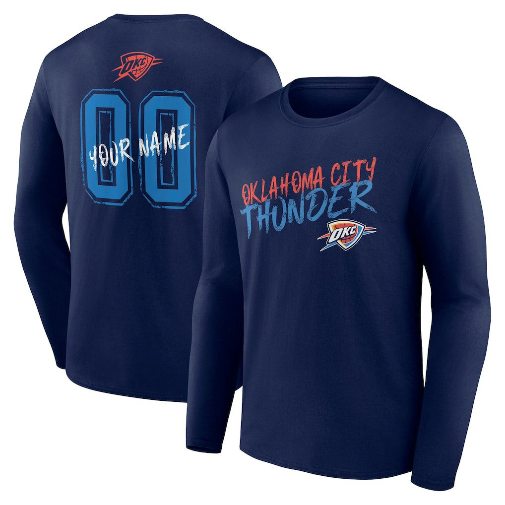 Oklahoma City Thunder Hustle Custom Long Sleeve T-Shirt