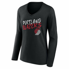 Portland Trail Blazers Women's Hustle Custom Long Sleeve V-Neck T-Shirt