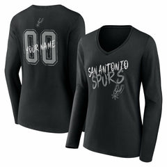 San Antonio Spurs Women's Hustle Custom Long Sleeve V-Neck T-Shirt