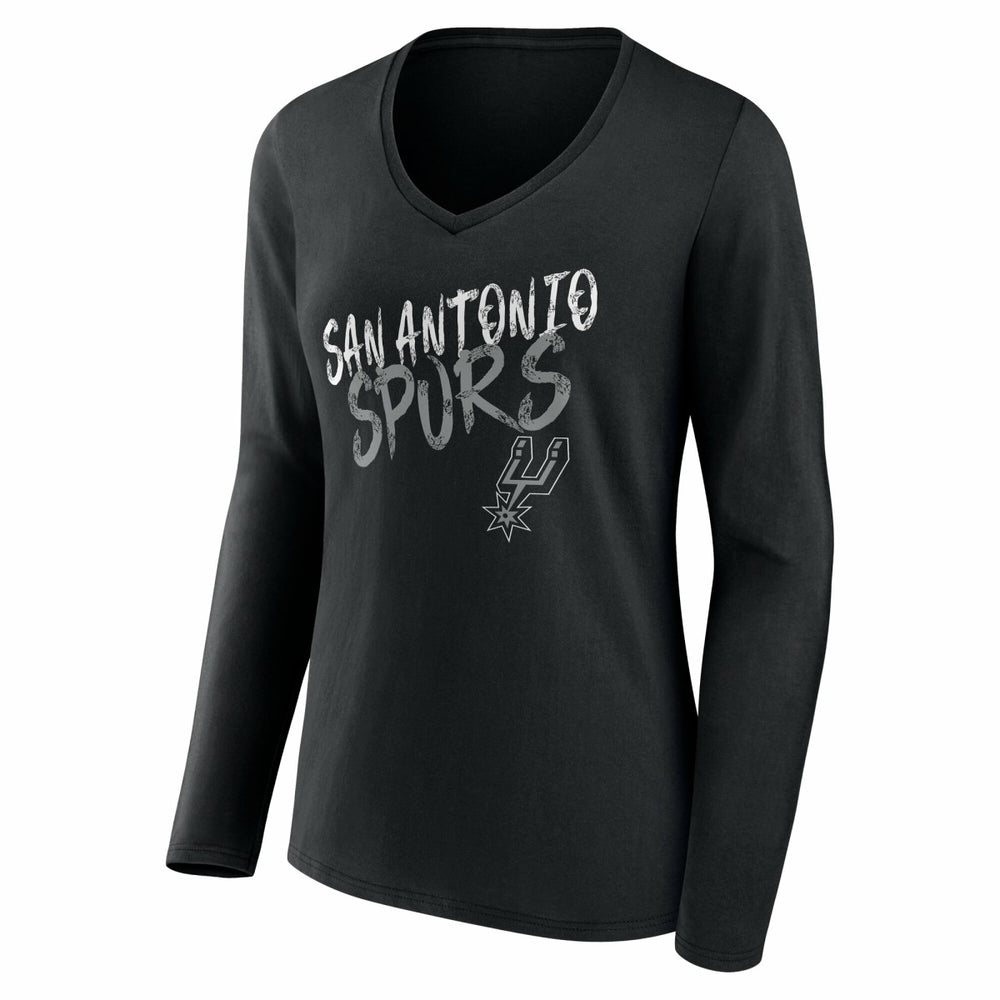 San Antonio Spurs Women's Hustle Custom Long Sleeve V-Neck T-Shirt