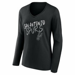 San Antonio Spurs Women's Hustle Custom Long Sleeve V-Neck T-Shirt