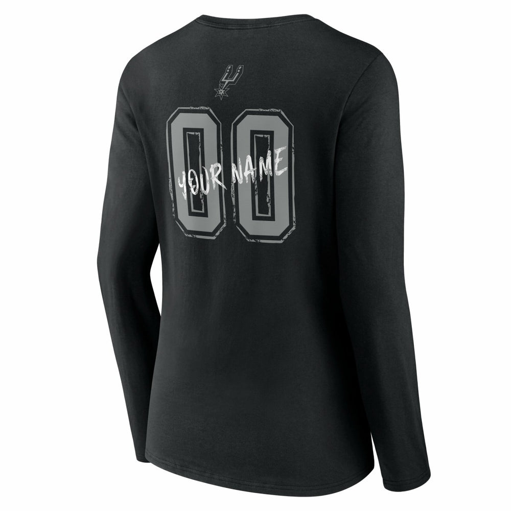 San Antonio Spurs Women's Hustle Custom Long Sleeve V-Neck T-Shirt