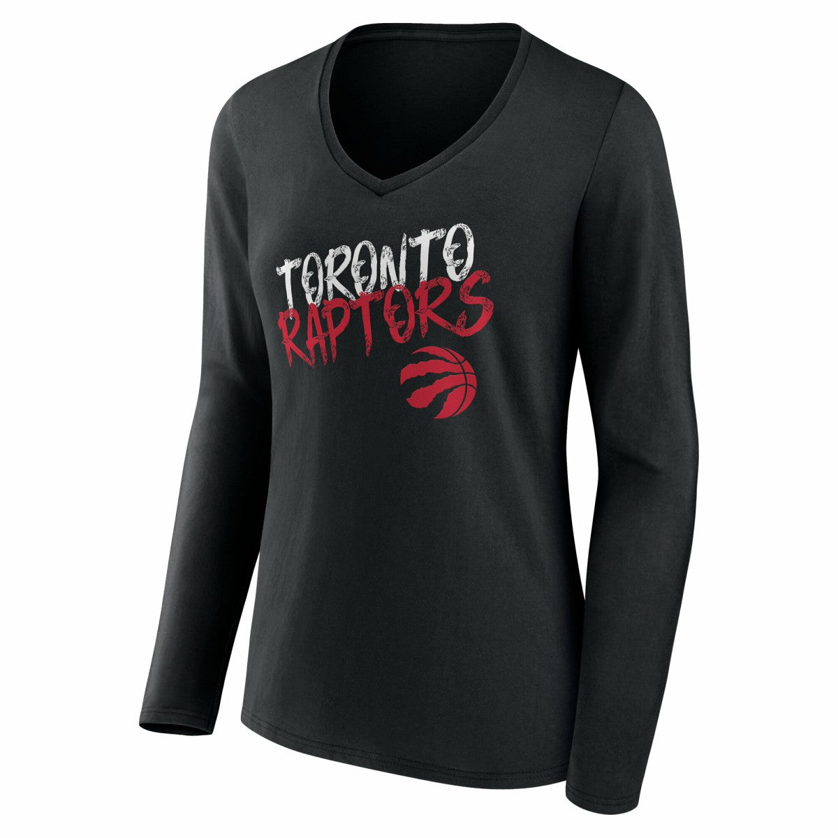 Toronto Raptors Women's Hustle Custom Long Sleeve V-Neck T-Shirt