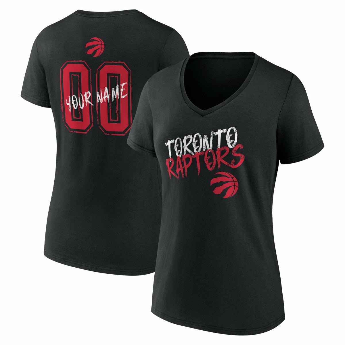 Toronto Raptors Women's Hustle Custom V-Neck T-Shirt