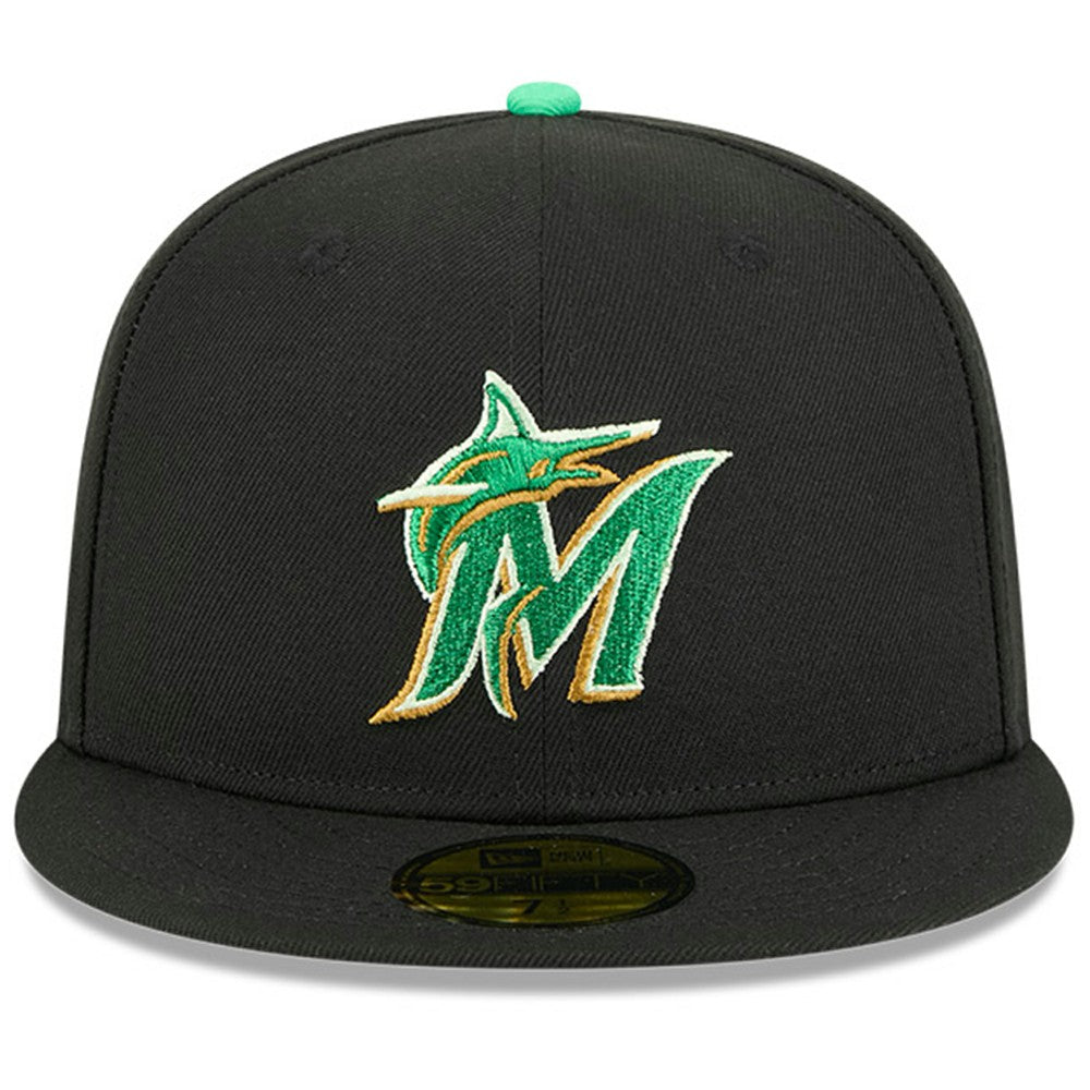 Black Miami Marlins New Era 2026 St. Patrick's Day 59FIFTY Fitted Hat