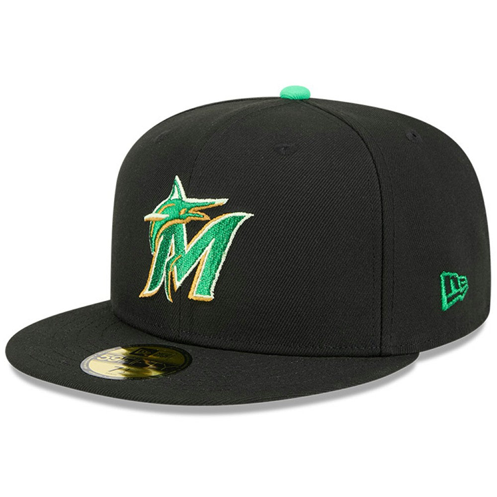 Black Miami Marlins New Era 2026 St. Patrick's Day 59FIFTY Fitted Hat