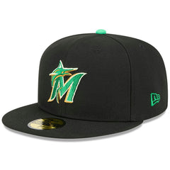 Black Miami Marlins New Era 2026 St. Patrick's Day 59FIFTY Fitted Hat