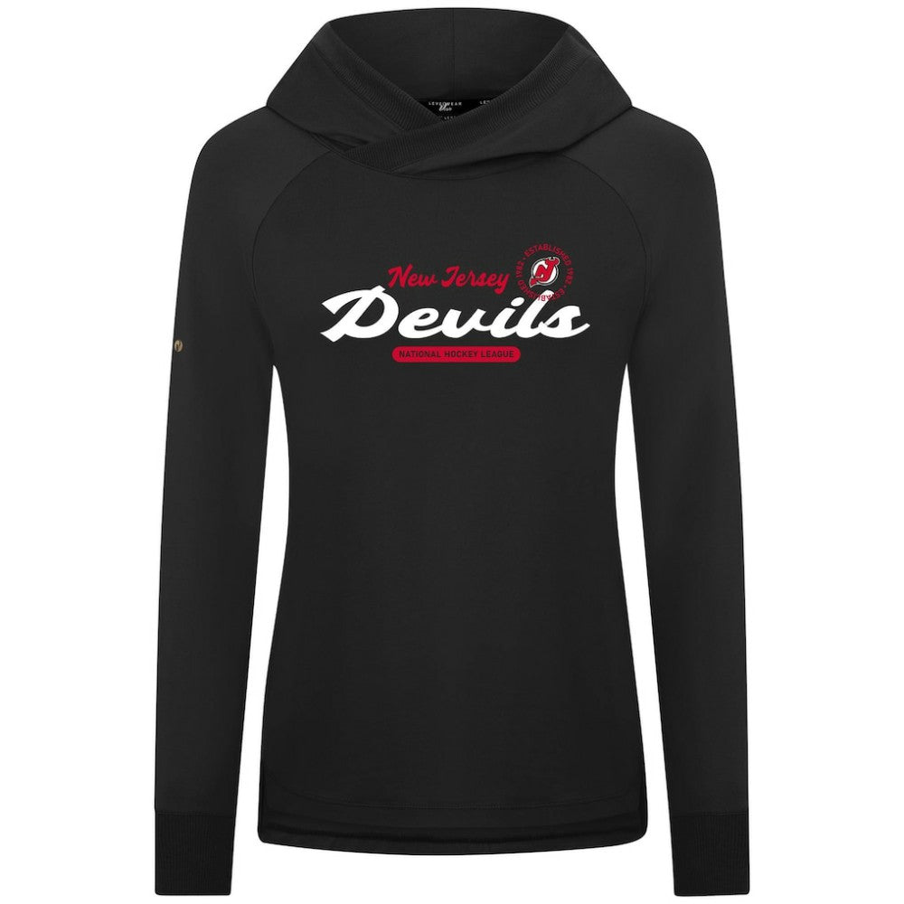 NHL New Jersey Devils Levelwear Women's Slender Monument Raglan Pullover Hoodie