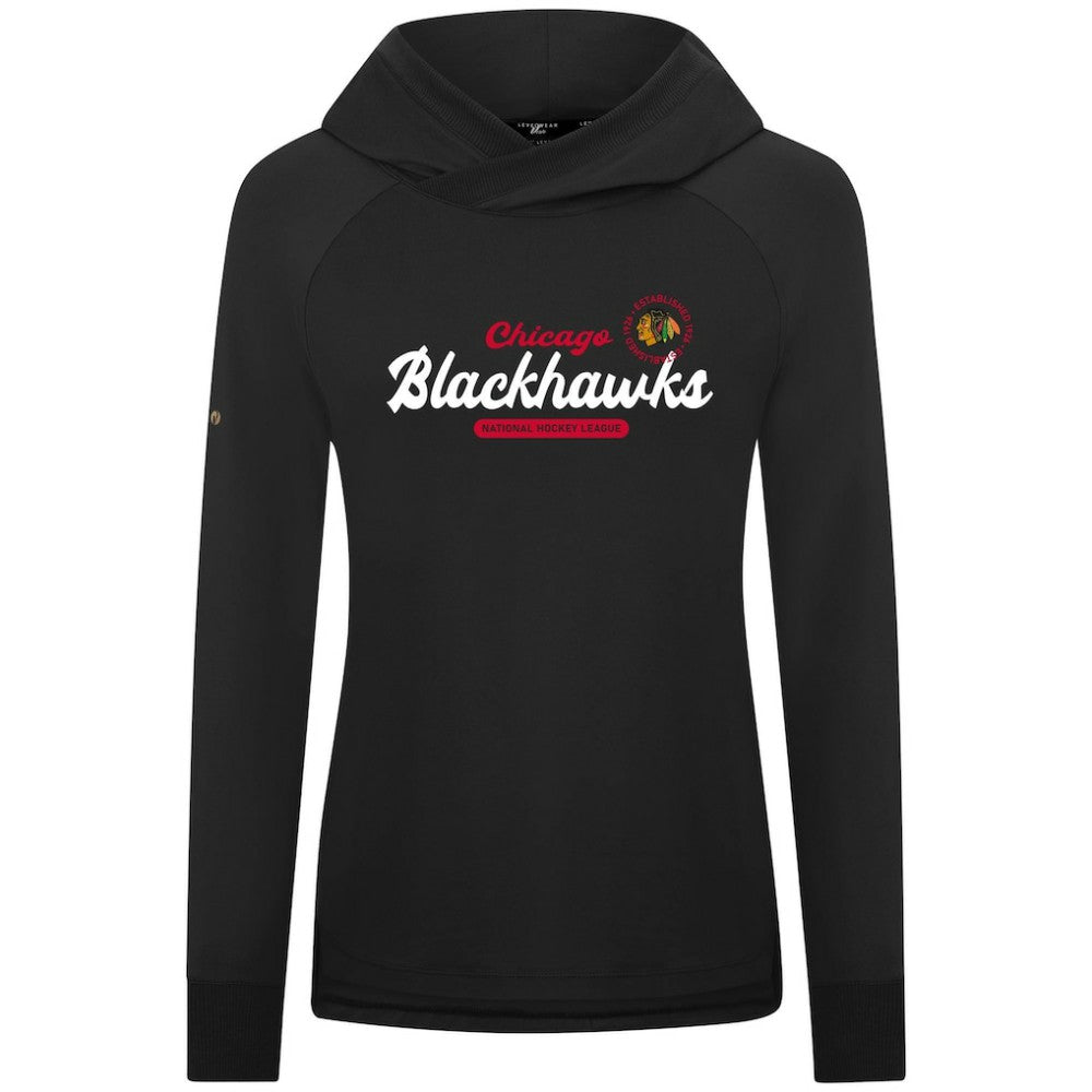 NHL Chicago Blackhawks Levelwear Women's Slender Monument Raglan Pullover Hoodie