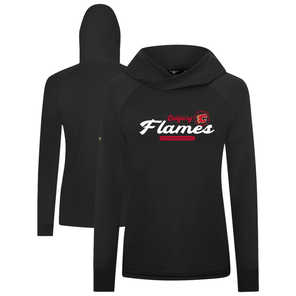 NHL Calgary Flames Levelwear Women's Slender Monument Raglan Pullover Hoodie
