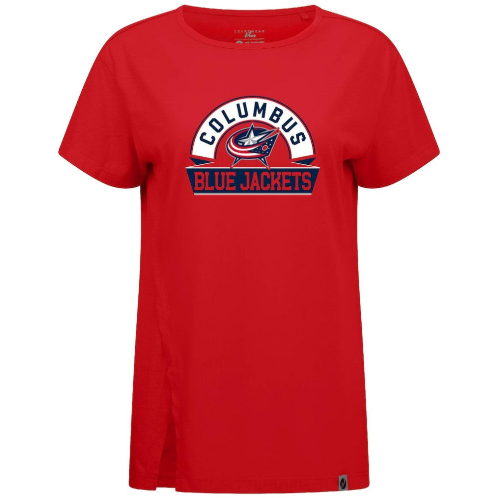 NHL Columbus Blue Jackets Levelwear Women's Influx Banner Arch T-Shirt