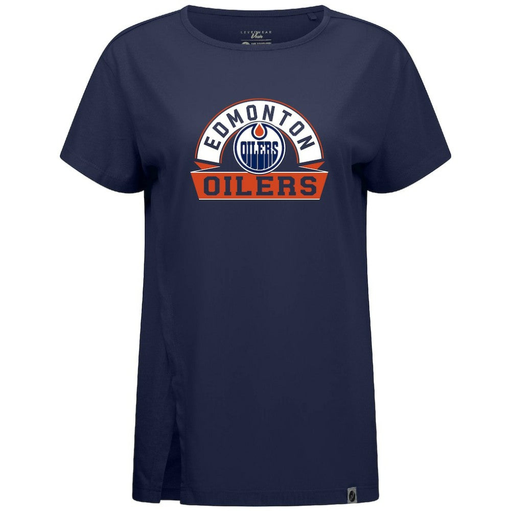 NHL Edmonton Oilers Levelwear Women's Influx Banner Arch T-Shirt