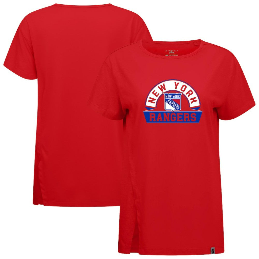 NHL New York Rangers Levelwear Women's Influx Banner Arch T-Shirt