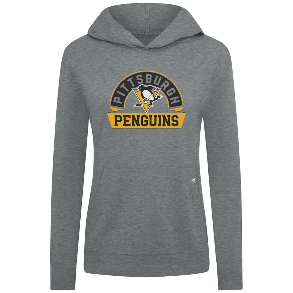 NHL Pittsburgh Penguins Levelwear Women's Relay Banner Arch Pullover Hoodie