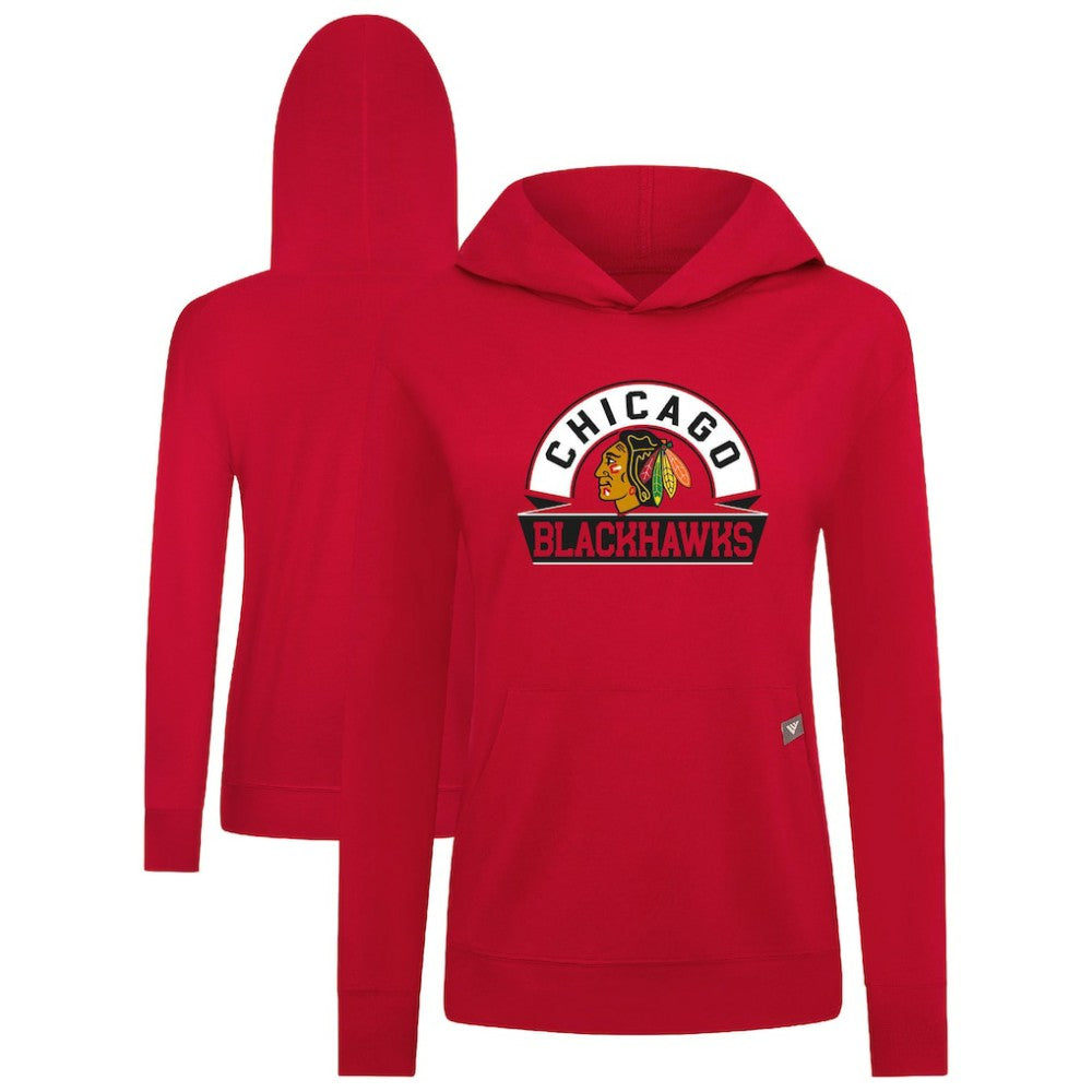 NHL Chicago Blackhawks Levelwear Women's Relay Banner Arch Pullover Hoodie