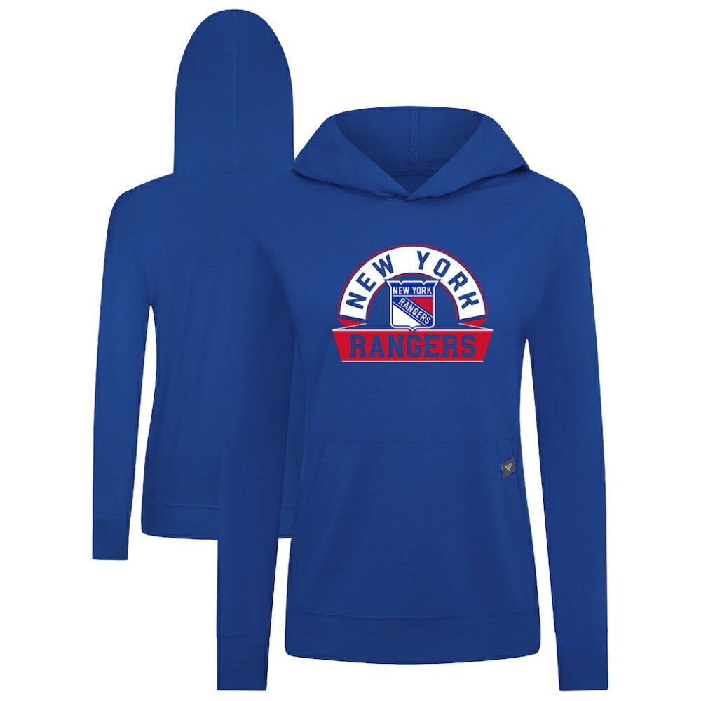 NHL New York Rangers Levelwear Women's Relay Banner Arch Pullover Hoodie