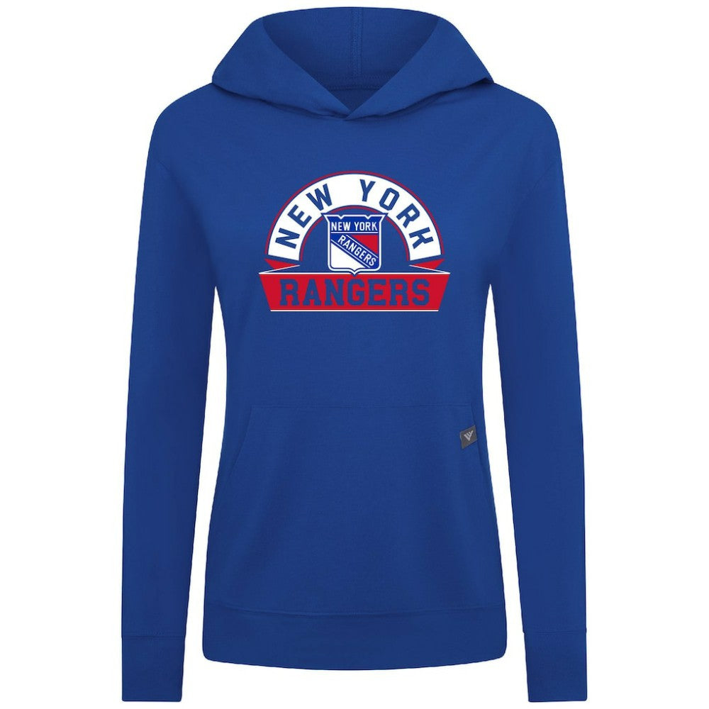 NHL New York Rangers Levelwear Women's Relay Banner Arch Pullover Hoodie