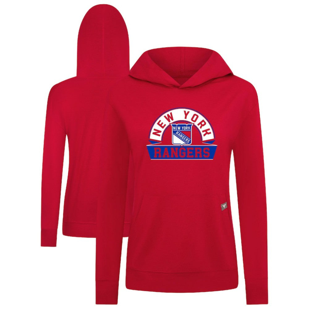 NHL New York Rangers Levelwear Women's Relay Banner Arch Pullover Hoodie