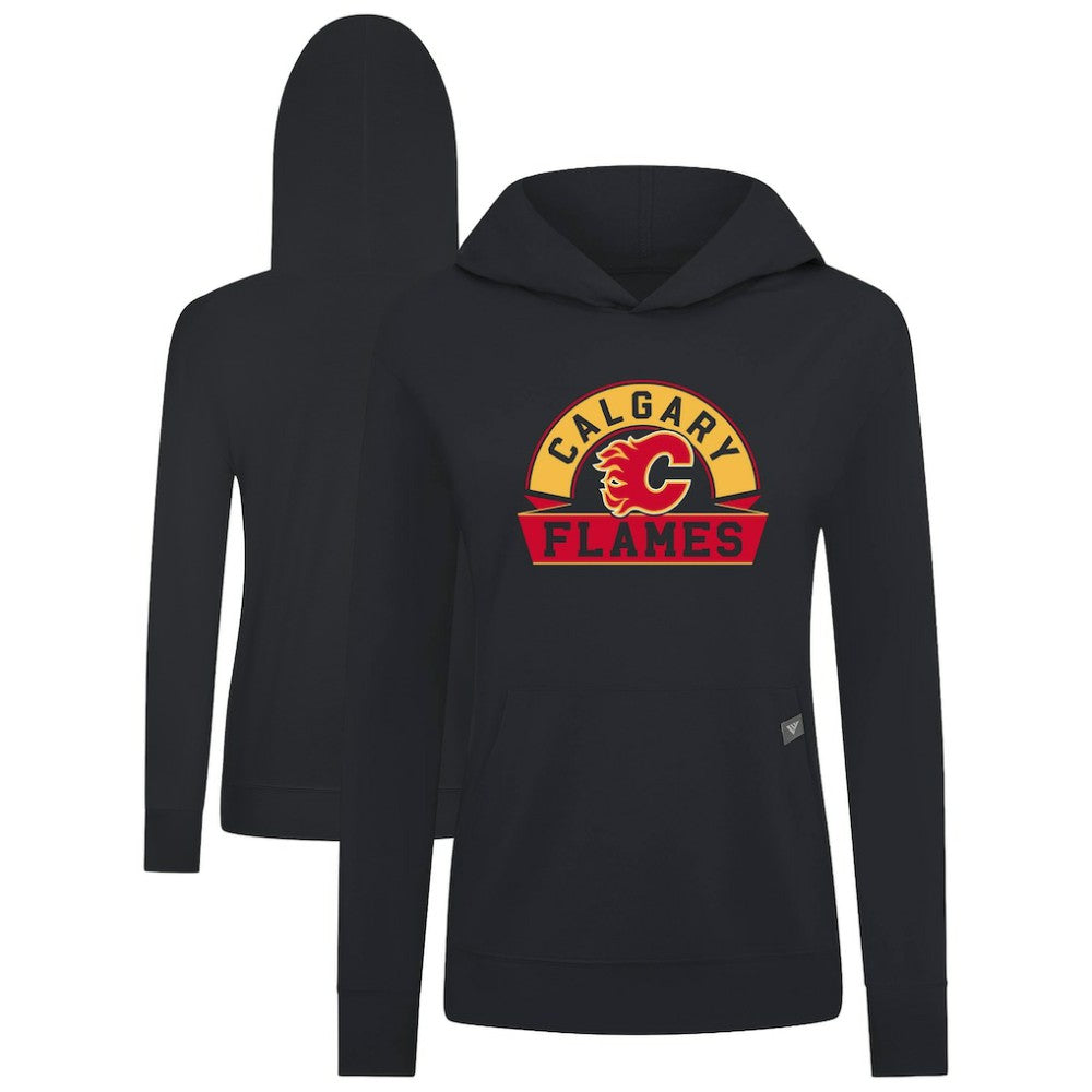 NHL Calgary Flames Levelwear Women's Relay Banner Arch Pullover Hoodie