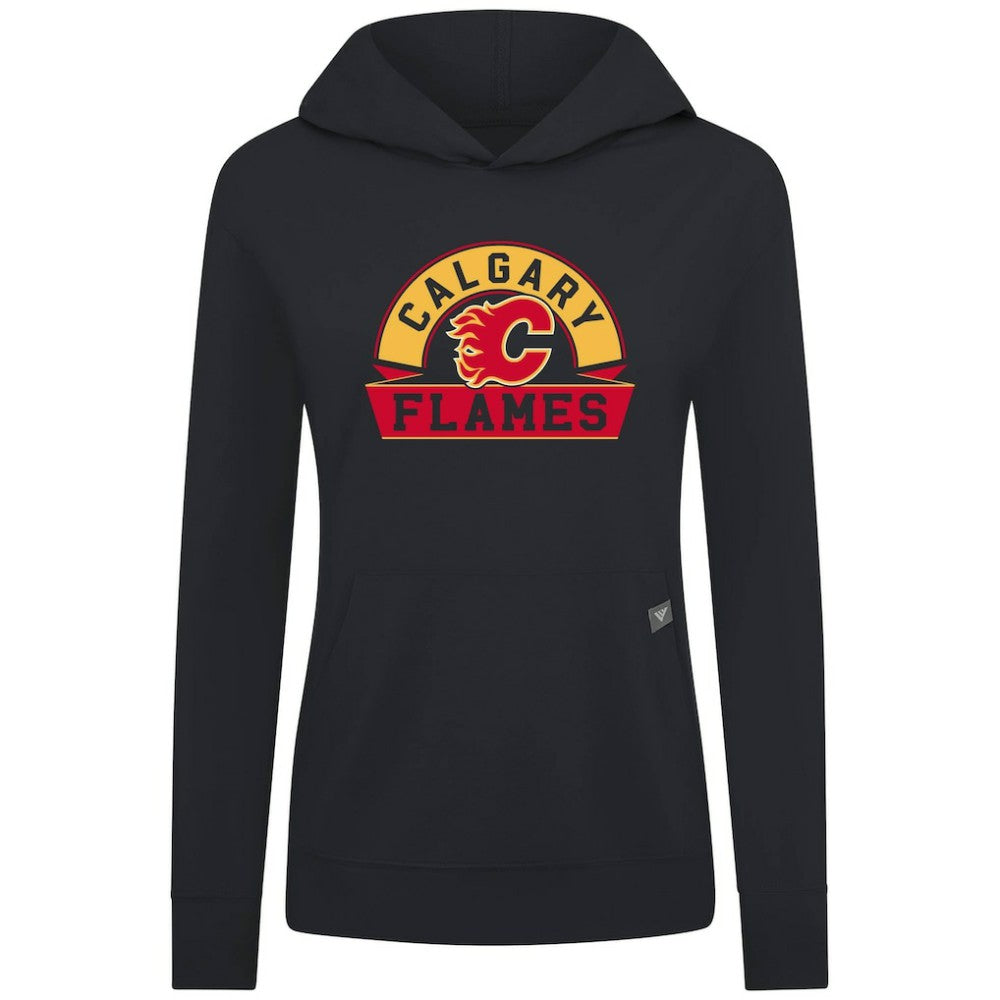 NHL Calgary Flames Levelwear Women's Relay Banner Arch Pullover Hoodie