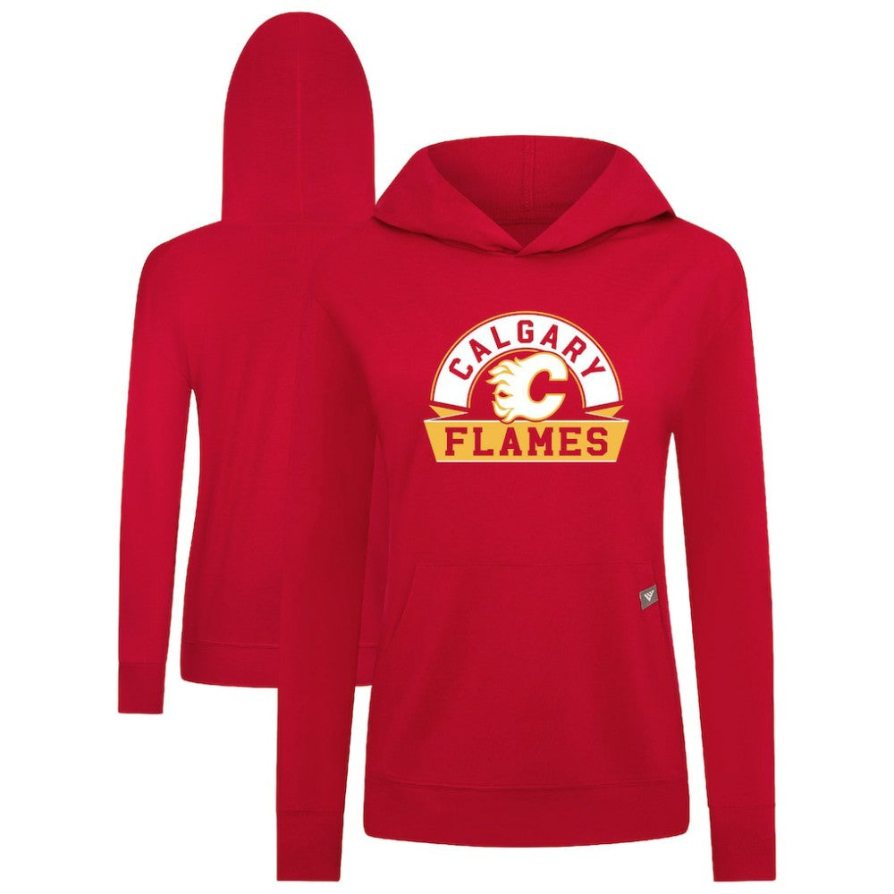 NHL Calgary Flames Levelwear Women's Relay Banner Arch Pullover Hoodie