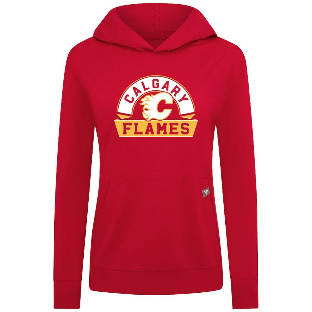 NHL Calgary Flames Levelwear Women's Relay Banner Arch Pullover Hoodie