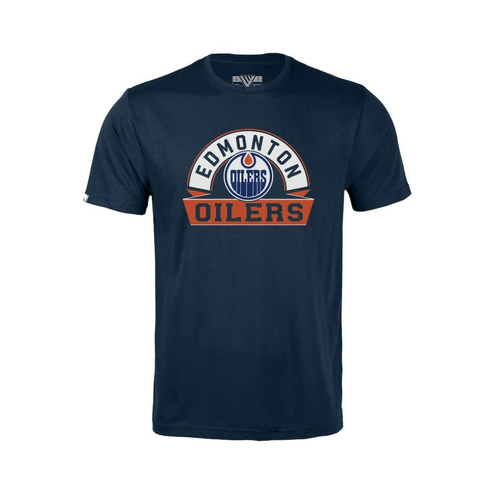 NHL Edmonton Oilers Levelwear Youth Little Richmond Banner Arch T-Shirt