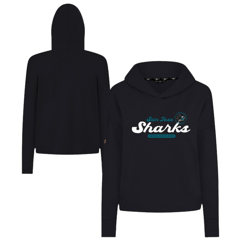 NHL San Jose Sharks Levelwear Women's Sweet Monument Tri-Blend Cropped Pullover Hoodie