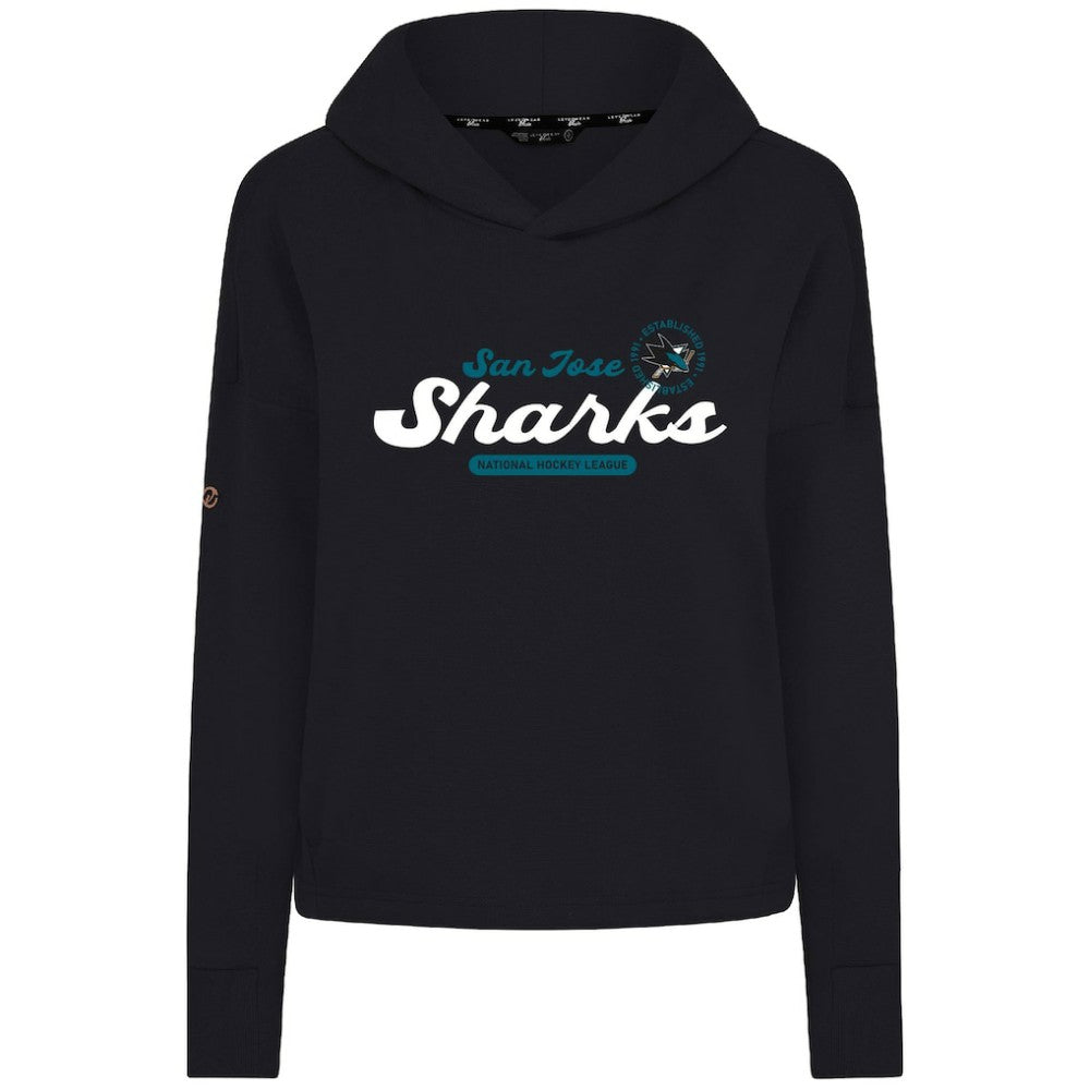 NHL San Jose Sharks Levelwear Women's Sweet Monument Tri-Blend Cropped Pullover Hoodie