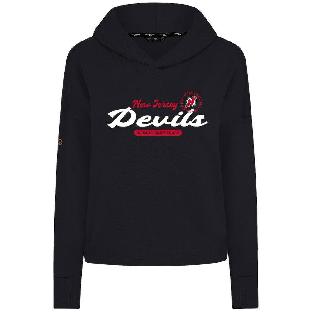 NHL New Jersey Devils Levelwear Women's Sweet Monument Tri-Blend Cropped Pullover Hoodie