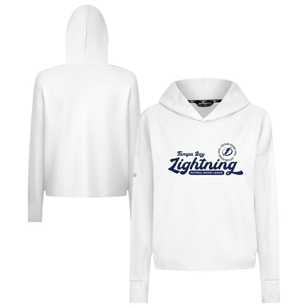 NHL Tampa Bay Lightning Levelwear Women's Sweet Monument Tri-Blend Cropped Pullover Hoodie