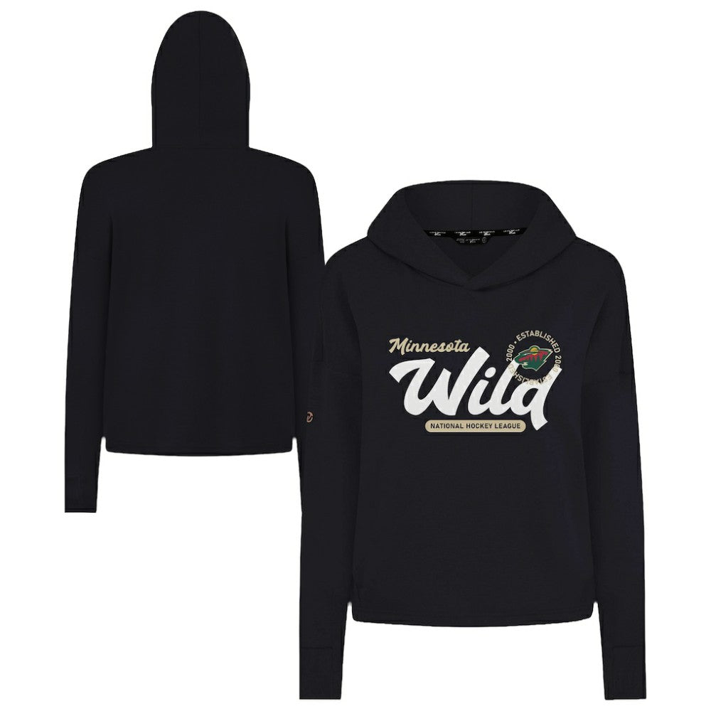 NHL Minnesota Wild Levelwear Women's Sweet Monument Tri-Blend Cropped Pullover Hoodie